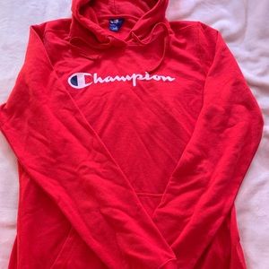 Red champion hoodie